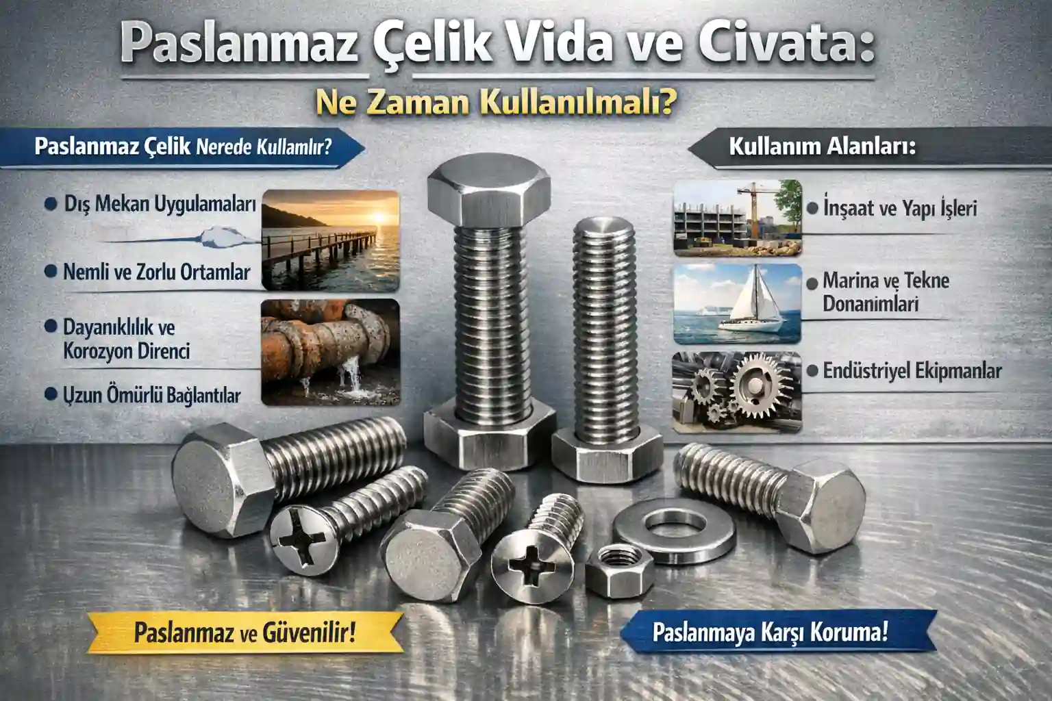 Paslanmaz Çelik (Inox) Vida ve Civata: Ne Zaman Kullanılmalı?