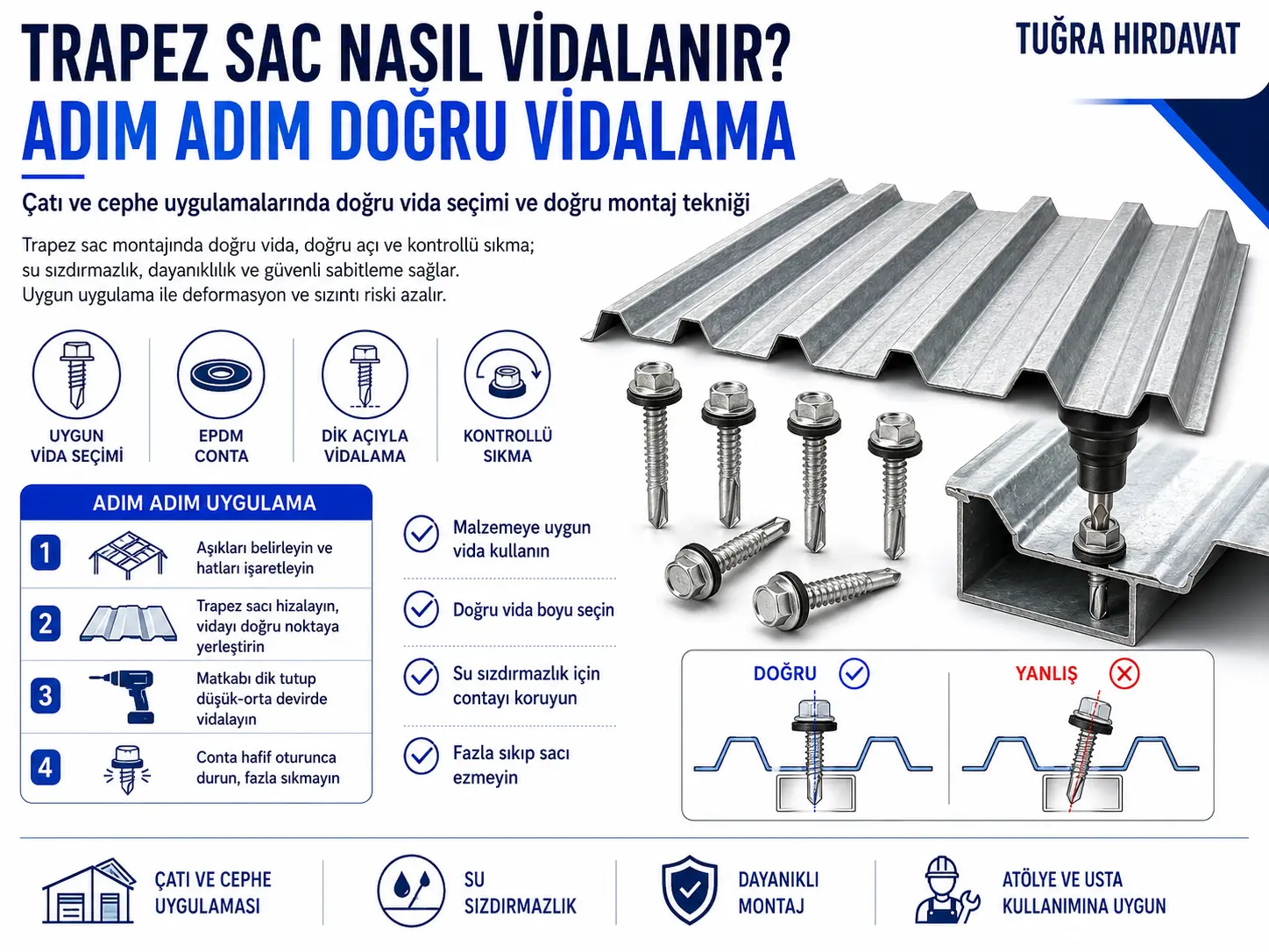 Trapez Sac Nasıl Vidalanır? Adım Adım Doğru Vidalama
