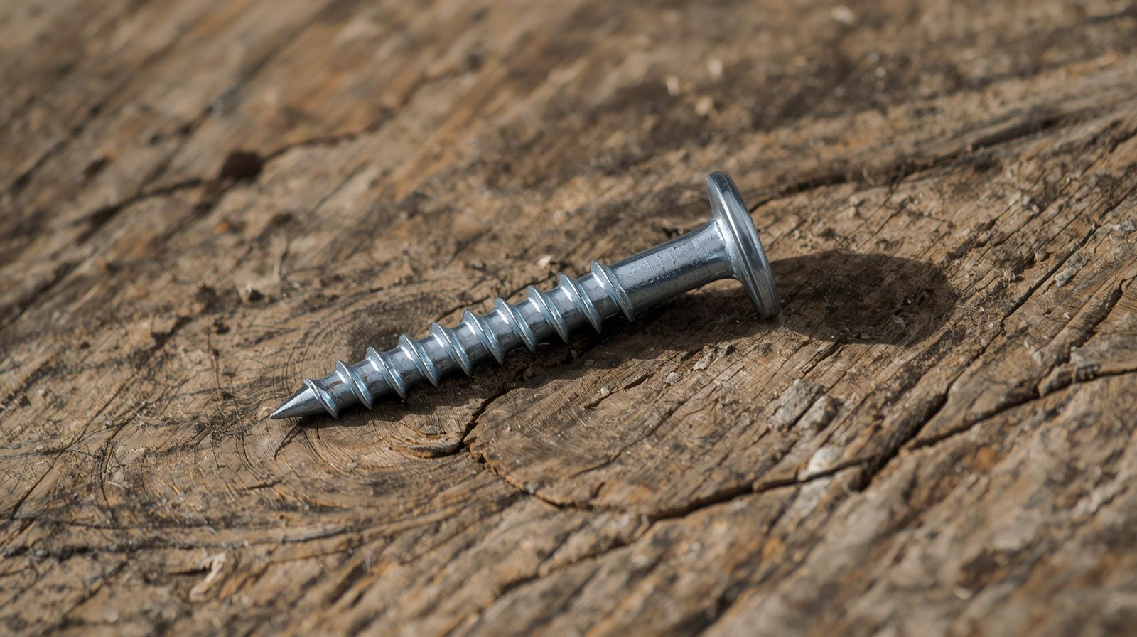 vida ölçüleri anlatımı için ahşap vidası detay fotoğrafı