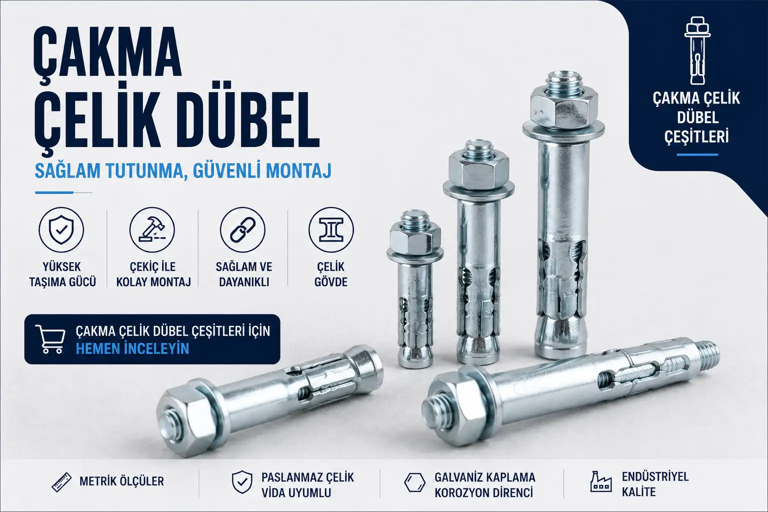 Çakma Çelik Dübel