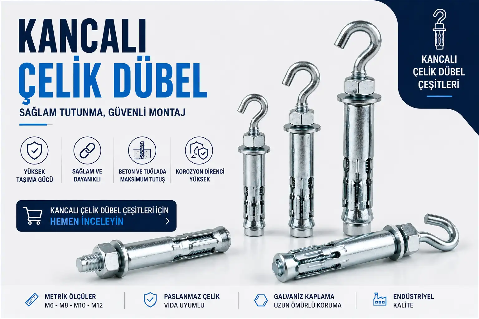 Kancalı Çelik Dübel