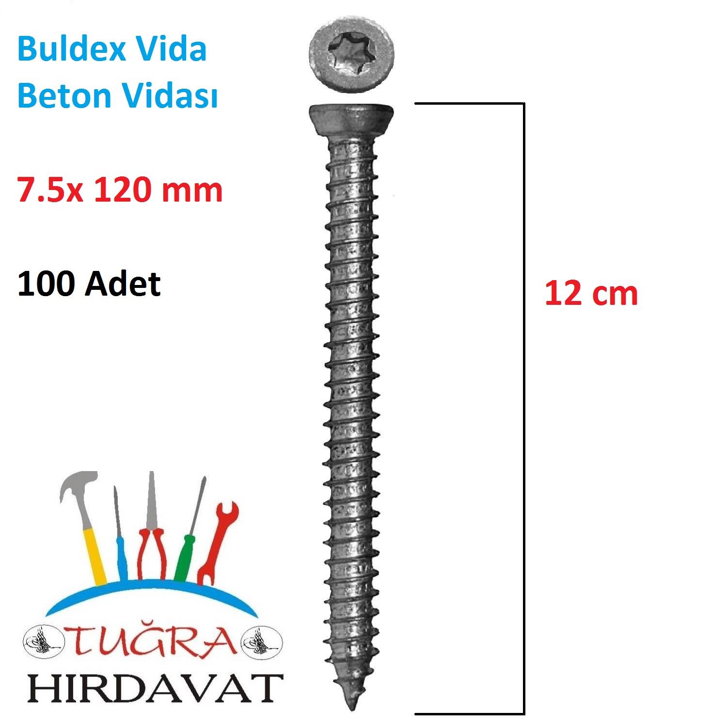 Buldex Vida 7.5X120 Dübelsiz T30 Torx Buldeks Vida 12 cm 100 Adet