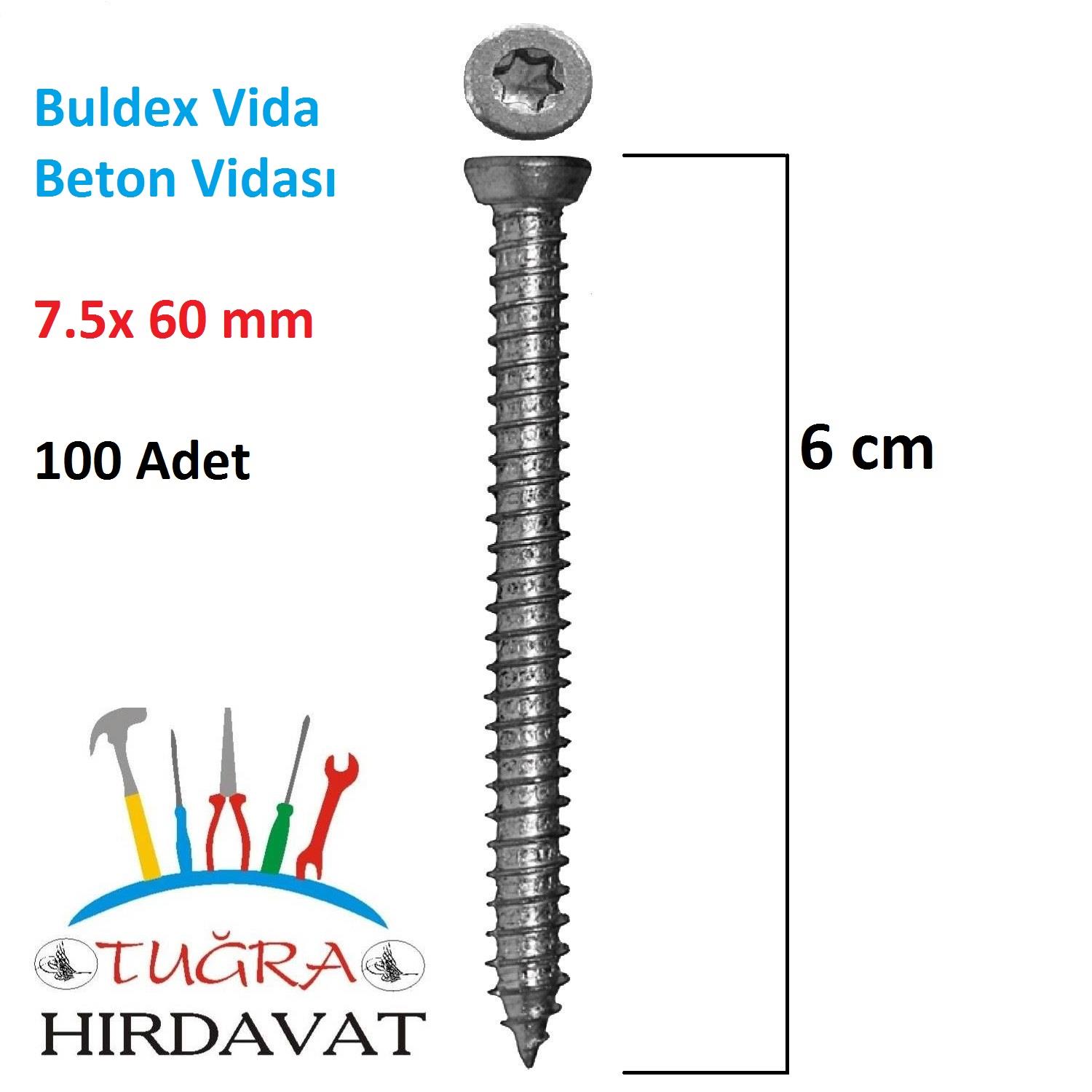 Buldex Vida 7.5X60 Dübelsiz T30 Torx Buldeks Vida 6 cm 100 Adet