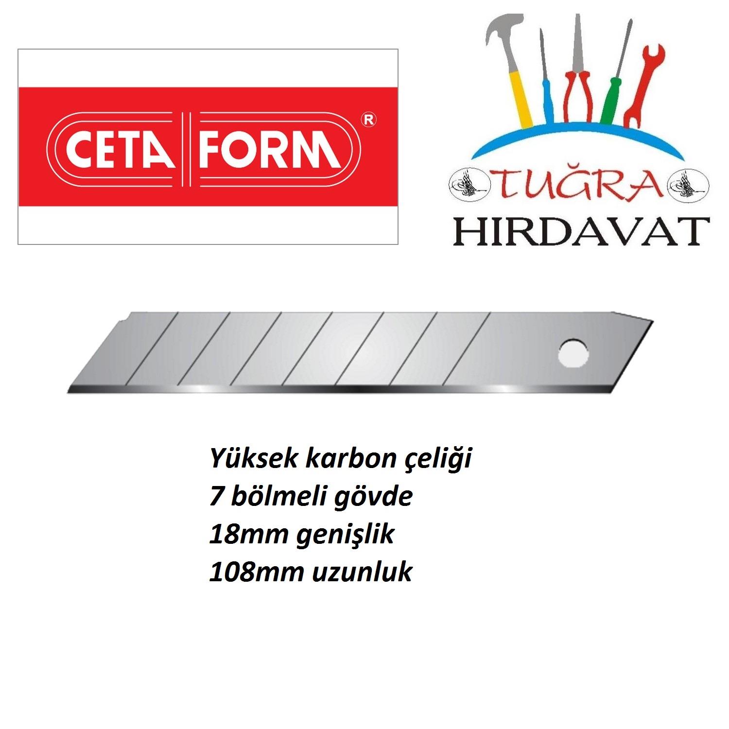 Ceta Form J45-R 18 Mm Maket Bıçağı Yedeği - 10 Lu Paket