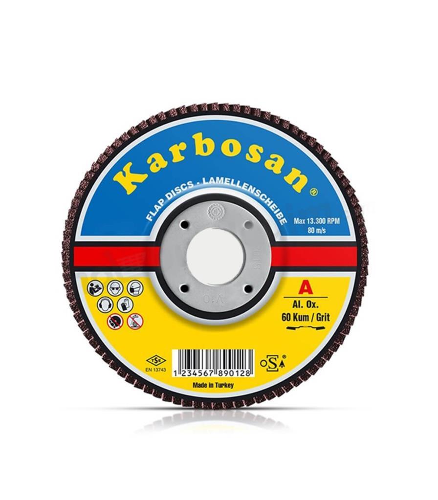 Karbosan Flap Disk 60 Kum Zımpara 115X22 10'lu Paket