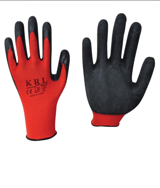 KRL 2000 Polyester Siyah Kırmızı Montaj Eldiven No:10 10'lu Paket