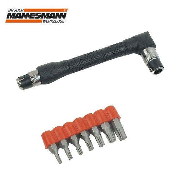 Mannesman T Açılı Dar Yerlere Bits Tornavida Torx Set Made in Germany