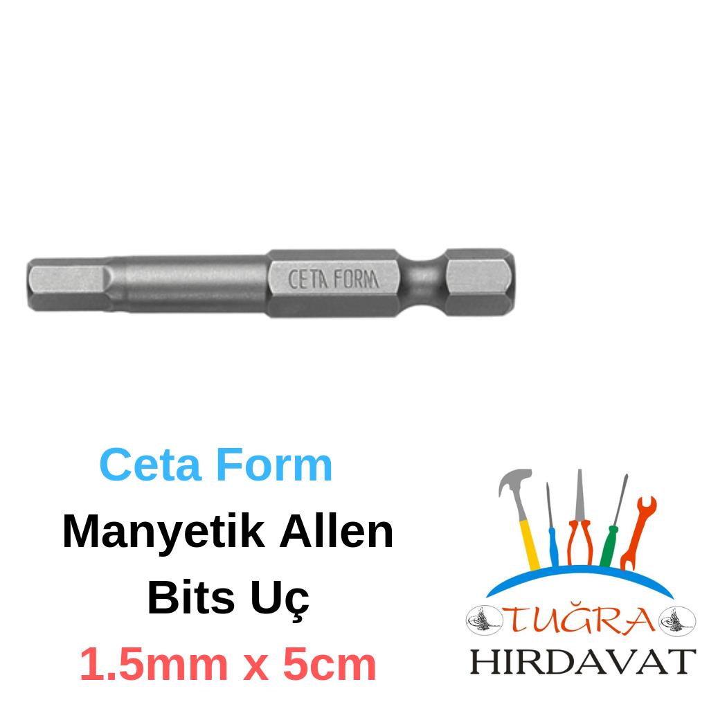 Ceta Form CB1915 Manyetik Bits Allen Alyan Matkap Ucu 1.5mm x 5cm