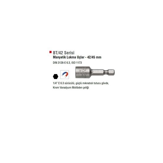 CetaForm BT0642 Manyetik Mıknatıslı Bits Somun Lokma Adaptör 6x42