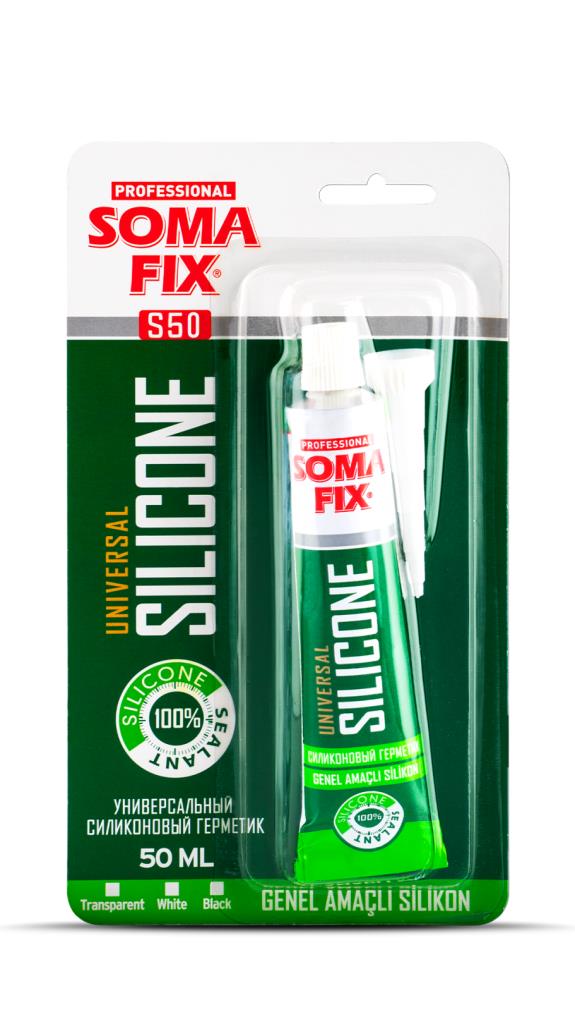 Somafix Şeffaf Tüp Silikon 50 ml Genel Amaçlı Tek Kompanentli