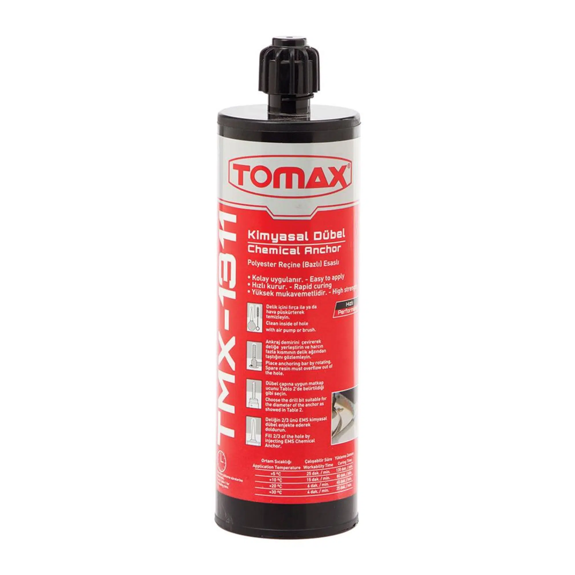 Tomax Kimyasal Dübel Epoksi 410 ml Reçine Beton Taş Tuğla