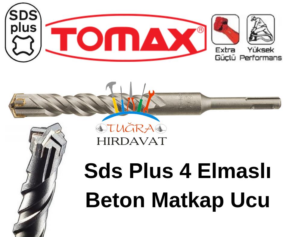 Tomax Sds Plus 4 Elmas Beton Duvar Delme Matkap Ucu 10x210