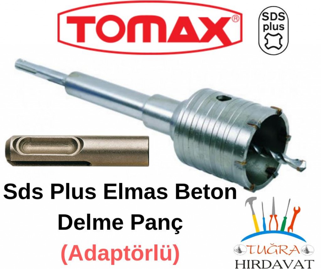 Tomax Sds Plus Elmaslı Beton Delme Panç Adaptörlü 35mm