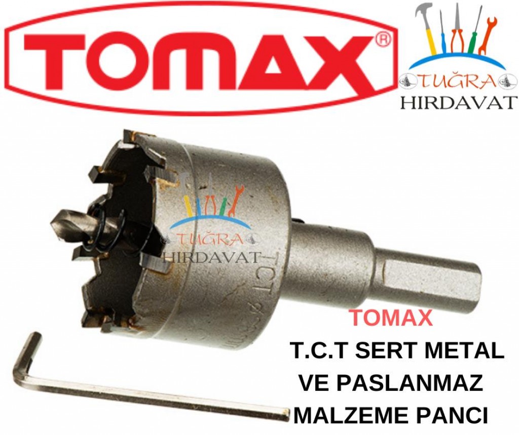 Tomax T.C.T. Metal Paslanmaz İnox Delme Testere Panç 22 mm