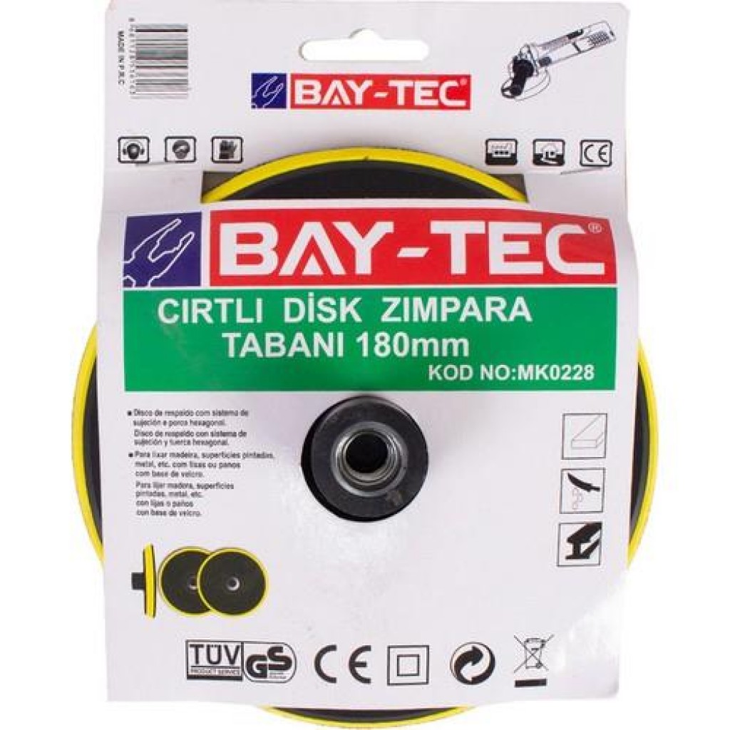 Bay-Tec Cırtlı Disk Zımpara Tabanı 180 mm MK0228